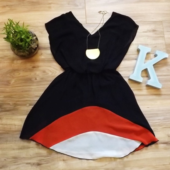Sweet Storm Dresses & Skirts - 3/$12 Blue, orange and white polyester dress.